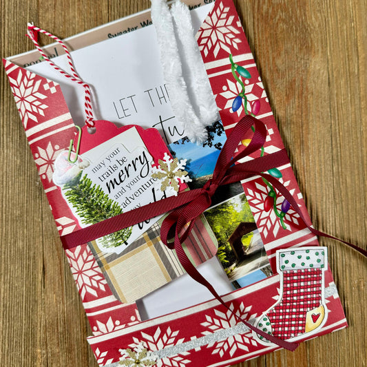 Pen Pal Adventure Book with Sticker Set - Christmas Themed Travel Journal Gift Set